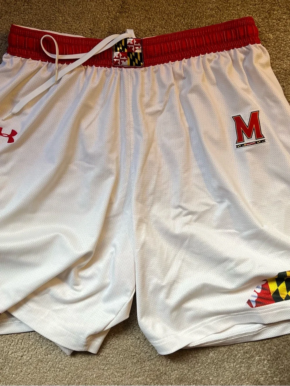Under Armour Maryland Terrapins authentic team issued lacrosse game shorts